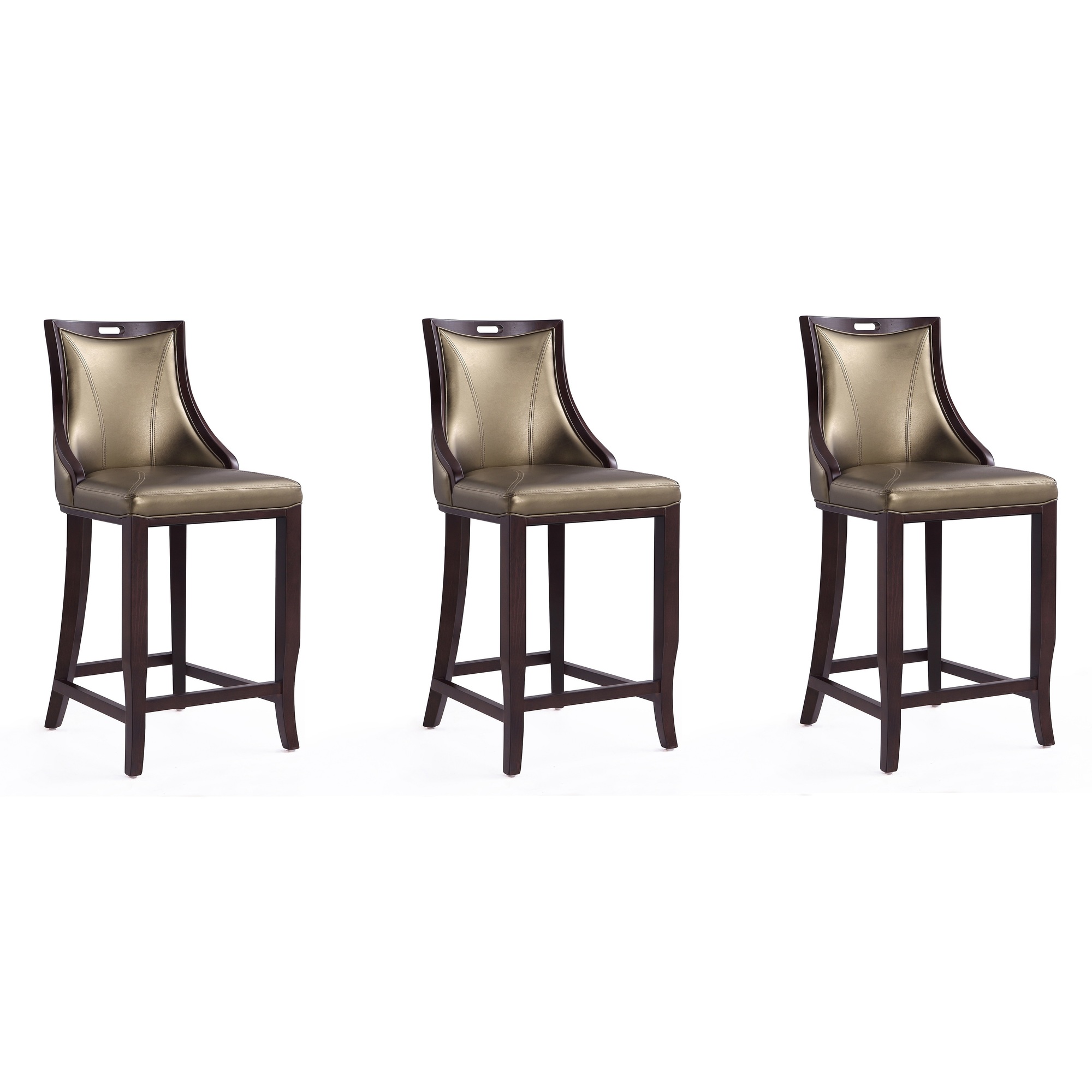 Manhattan Comfort, Emperor 41in. Bronze Beech Wood Stool Set of 3 Primary Color Bronze, Included (qty.) 3 Model# 3-BS008